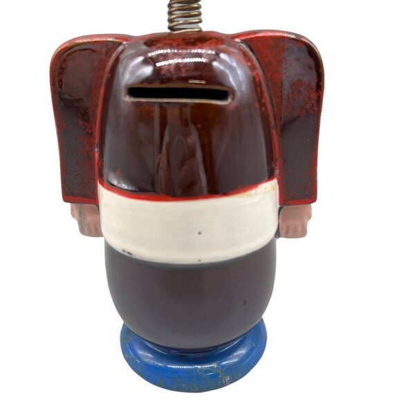 Antique Soldier Bobblehead Bank With Red Nose & Spring Neck - Picture 6 of 10
